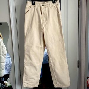 Cream Straight Leg High Waisted Pant/Jean
